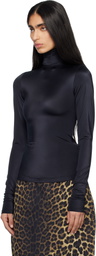 MARIE ADAM-LEENAERDT Black High Neck Body Zip Cover Top