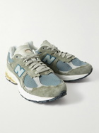 New Balance - 2002R Leather-Trimmed Suede and Mesh Sneakers - Gray