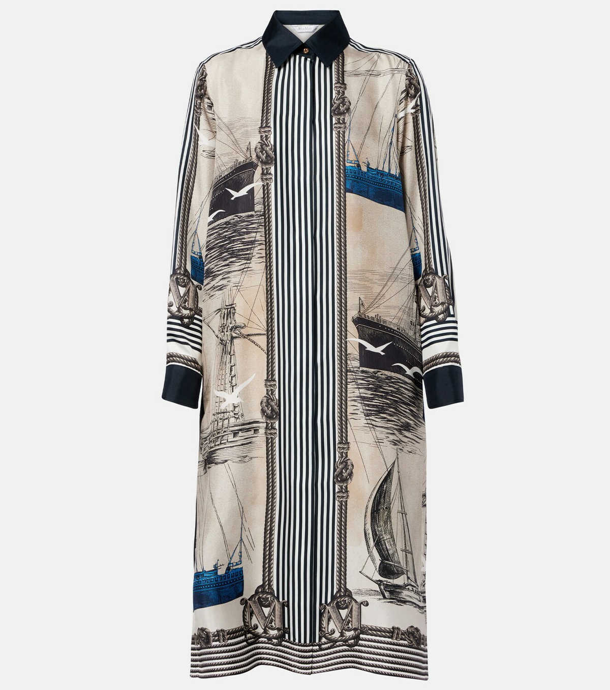 Max Mara Printed silk twill shirt dress