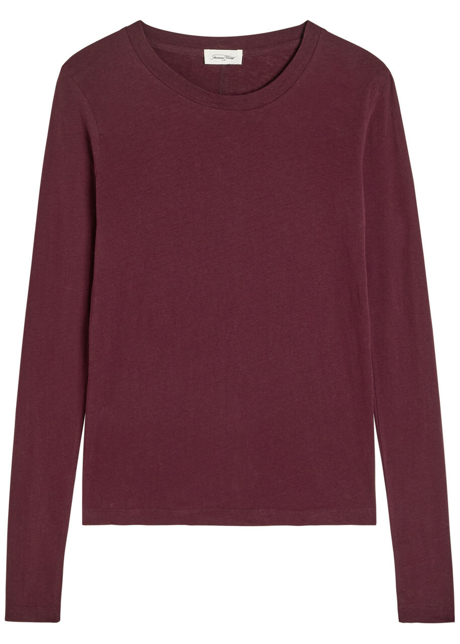 American Vintage Gamipy Cotton T-shirt Burgundy