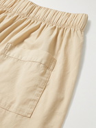 TEKLA - Organic Cotton-Poplin Drawstring Pyjama Shorts - Neutrals