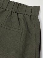 De Bonne Facture - Lounge Straight-Leg Linen Drawstring Shorts - Green