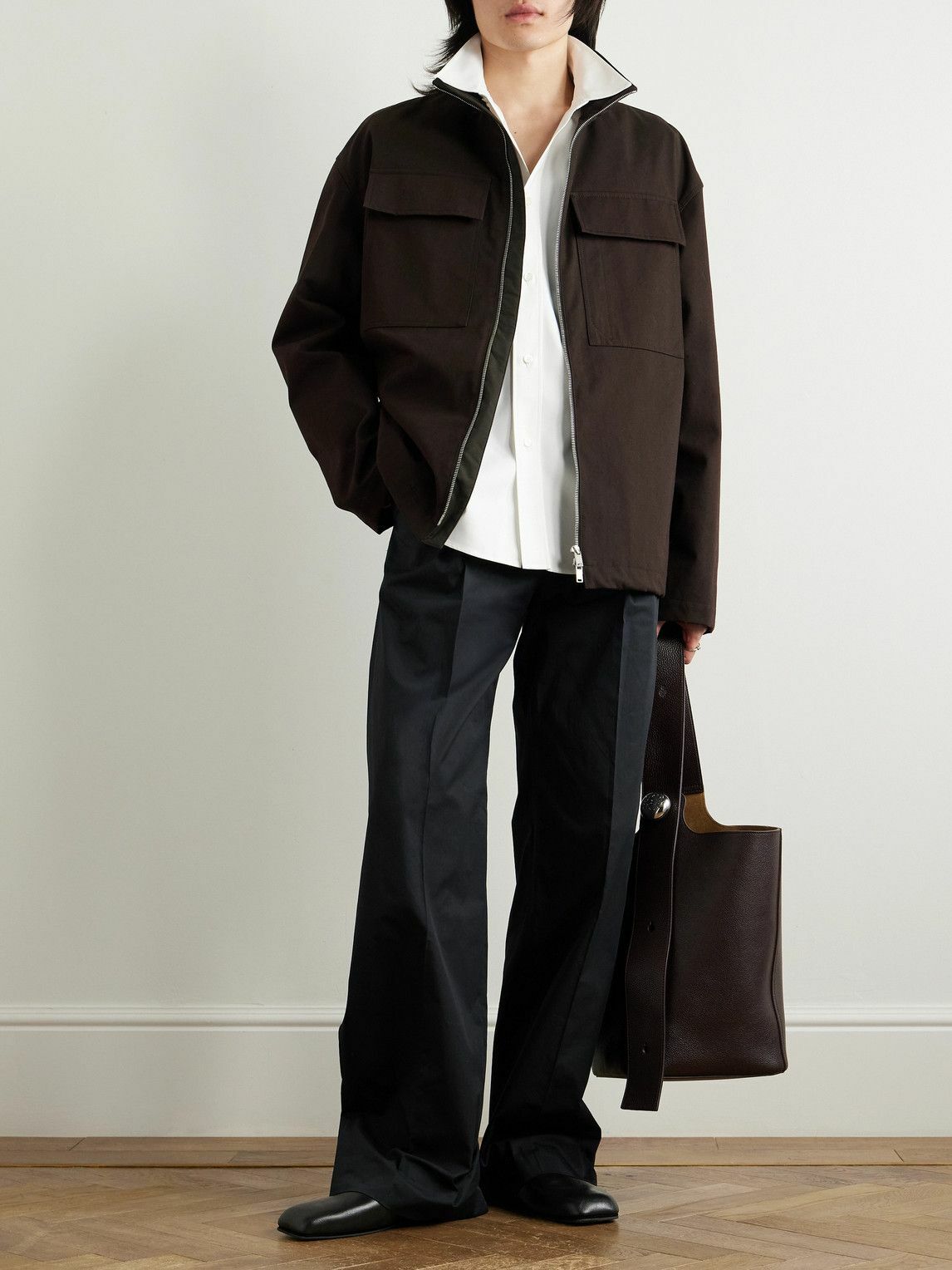 Jil Sander - Organic Cotton-Canvas Blouson Jacket - Brown Jil Sander