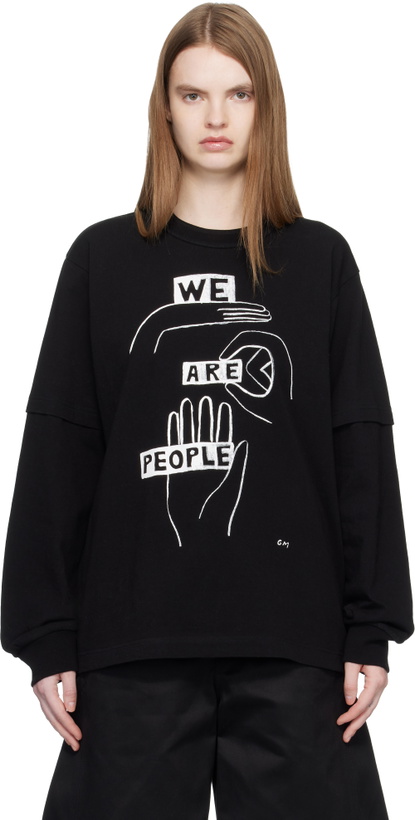 Photo: sacai Black 'geoff sacai' Print L/S T-shirt