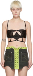 DIDU Black Polyester Bra
