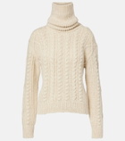 Moncler Grenoble Cable-knit wool and mohair-blend turtleneck sweater