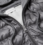 Moncler - Pannelled Quilted Shell Down and Cotton-Jersey Hooded Jacket - Gray