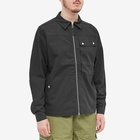 Pop Trading Company Men's Seersucker Big Pocket Overshirt in Black Seersucker