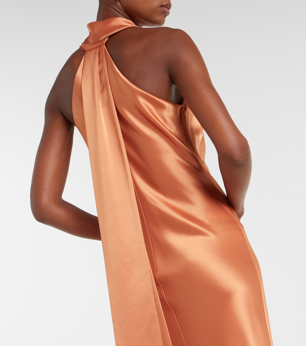 Galvan Pandora halterneck satin gown