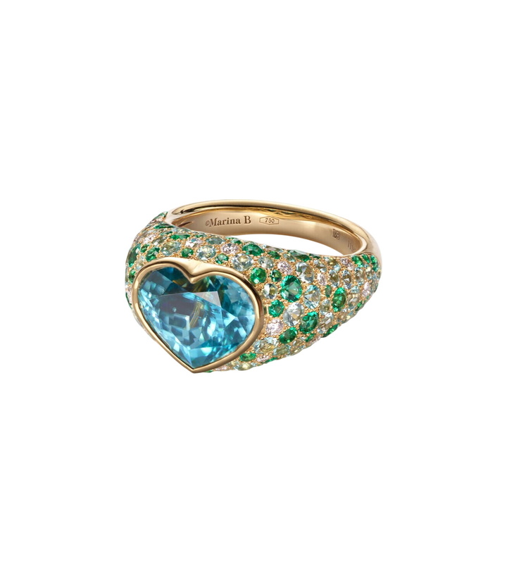 Photo: Marina B Calvina 18kt gold ring with gemstones