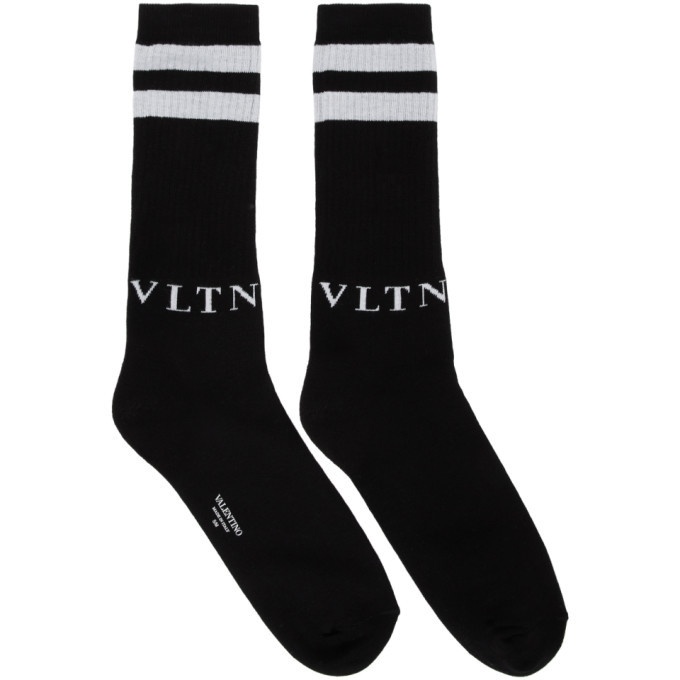 Photo: Valentino Black and Grey Valentino Garavani VLTN Socks