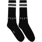 Valentino Black and Grey Valentino Garavani VLTN Socks