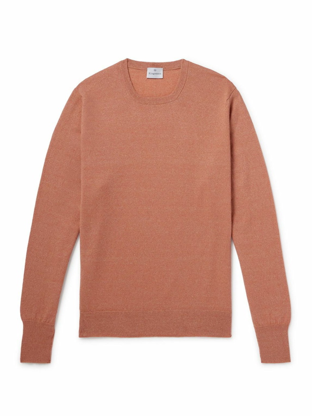 Photo: Kingsman - Cashmere and Linen-Blend Sweater - Orange