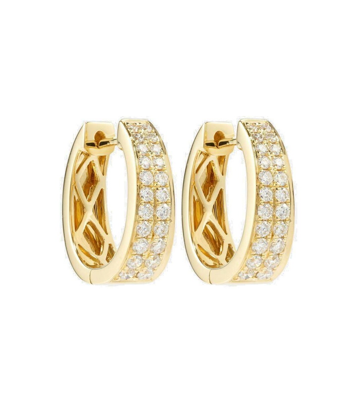 Photo: Anita Ko Meryl Small 18kt gold hoop earrings with diamonds