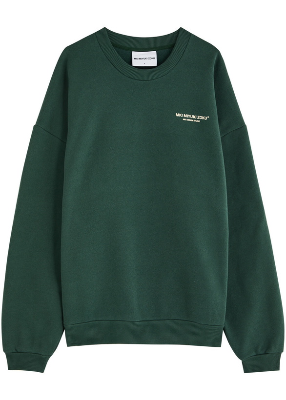 Photo: Mki Miyuki Zoku Logo-print Cotton-blend Sweatshirt Green