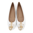 JW Anderson White Anchor Logo Ballerina Flats