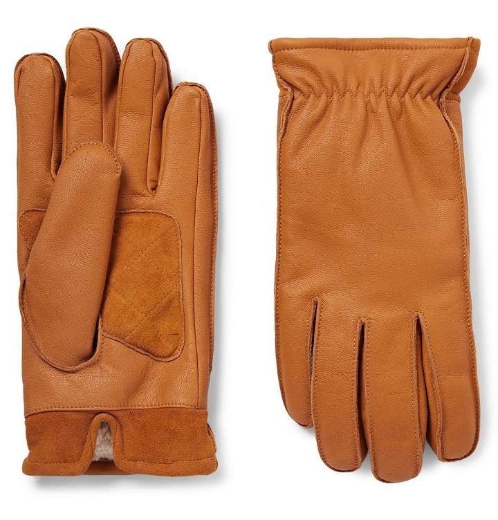 Photo: J.Crew - Sherpa-Lined Suede-Panelled Leather Gloves - Men - Tan