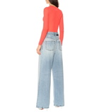 Unravel - Lace-up high-rise wide-leg jeans