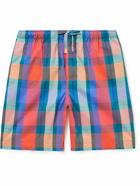 Derek Rose - Barker Checked Cotton Drawstring Shorts - Red