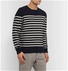 Officine Generale - Ansel Striped Textured-Cotton Sweater - Blue