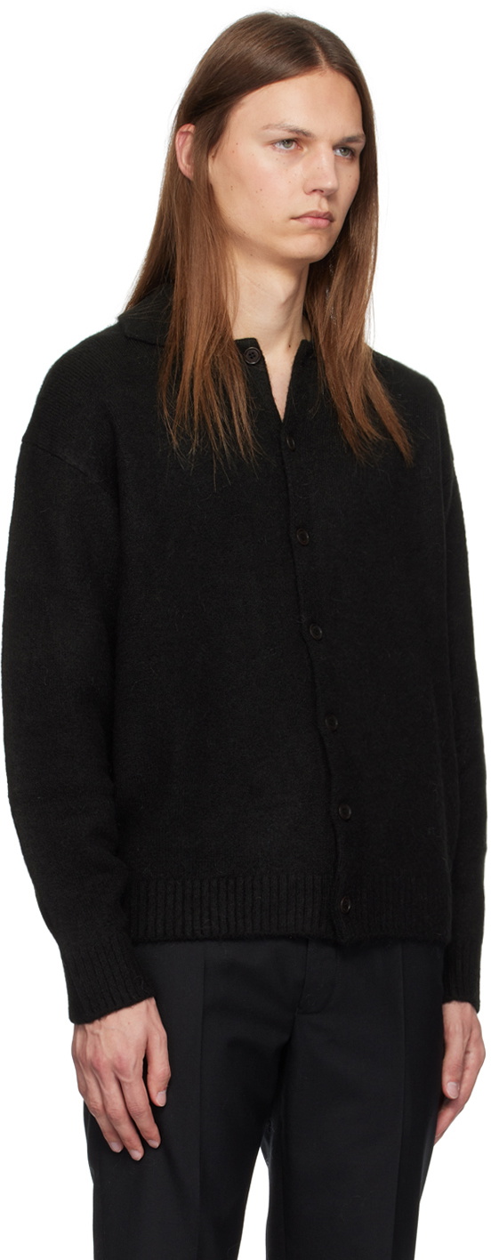 Dunst Black Open Collar Cardigan