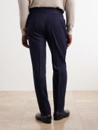 Rubinacci - Manny Tapered Mélange Virgin Wool-Twill Trousers - Blue