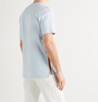 PAUL SMITH - Slim-Fit Striped Webbing-Trimmed Organic Cotton-Jersey T-Shirt - Blue