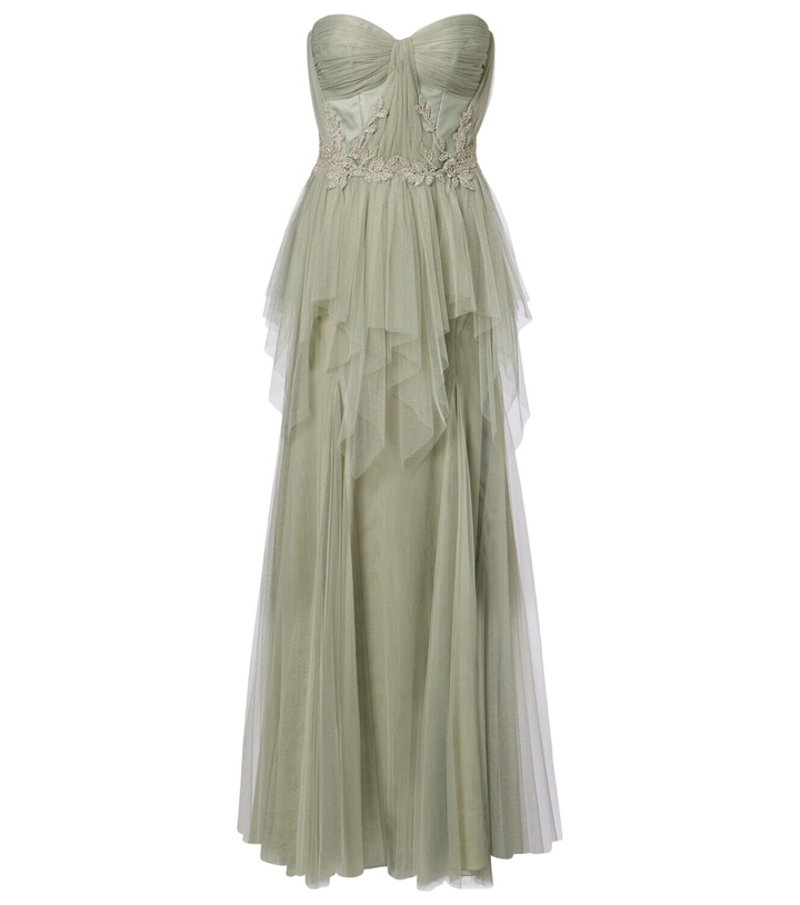 Photo: Costarellos Embellished tulle corset gown