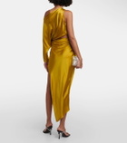 The Sei Cutout one-shoulder silk satin midi dress