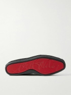 Christian Louboutin - Alfarica Logo-Embellished Leather and Grosgrain-Trimmed Suede Espadrilles - Black