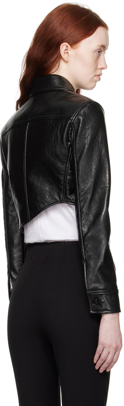 Recto Black Signature Detail Faux-Leather Jacket