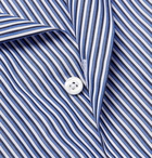 Richard James - Camp-Collar Striped Cotton-Poplin Shirt - Blue
