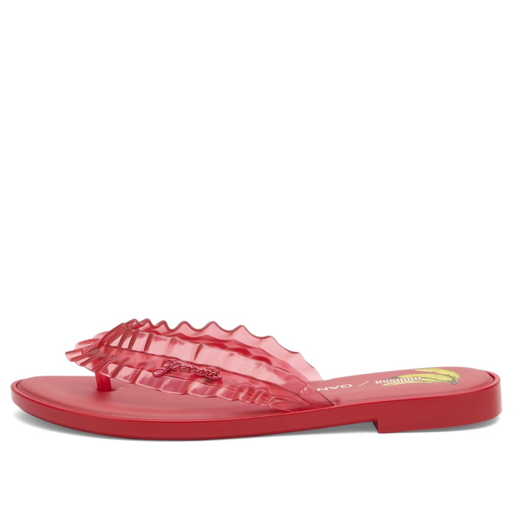 Photo: Melissa Women's x Ganni Thong Kitten Heel Sandals in Red