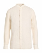 120% Lino Mens Shirt Cream