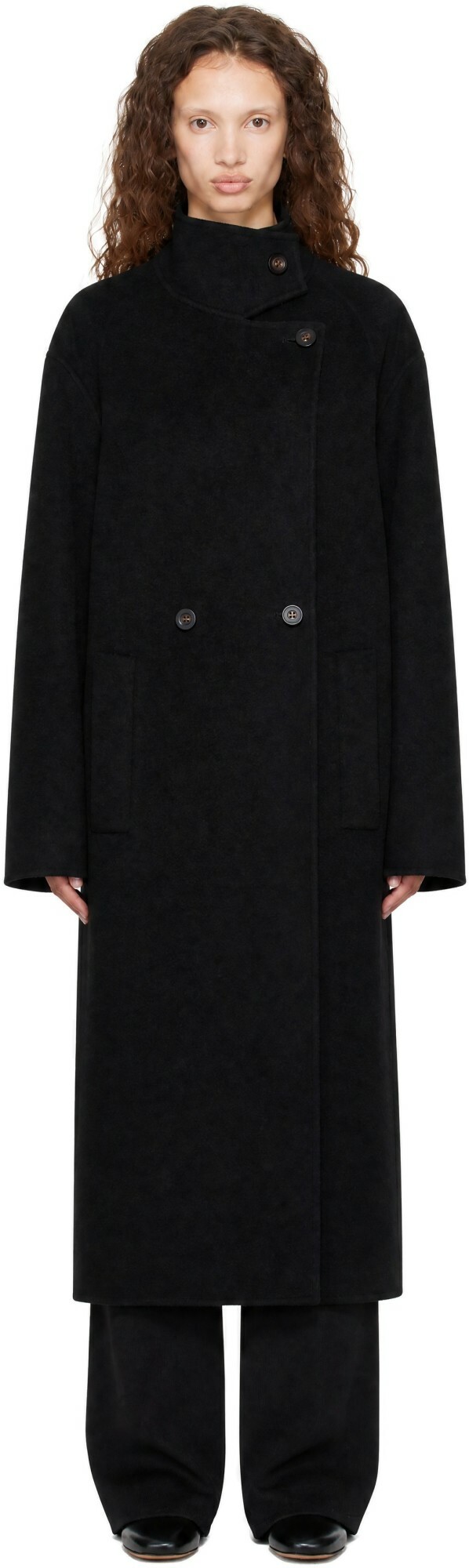 LISA YANG Black Doublé Button Coat