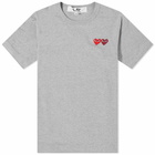 Comme des Garçons Play Men's Double Heart T-Shirt in Grey