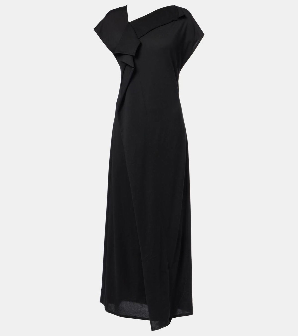 Plan C Asymmetric draped midi dress
