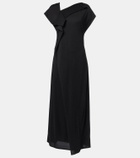 Plan C Asymmetric draped midi dress