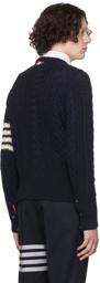 Thom Browne Navy Wool 4-Bar Sweater