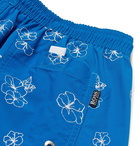 Hugo Boss - Slim-Fit Mid-Length Embroidered Swim Shorts - Blue