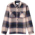 Wax London Men's Dusk Check Whiting Overshirt in Navy/Pink