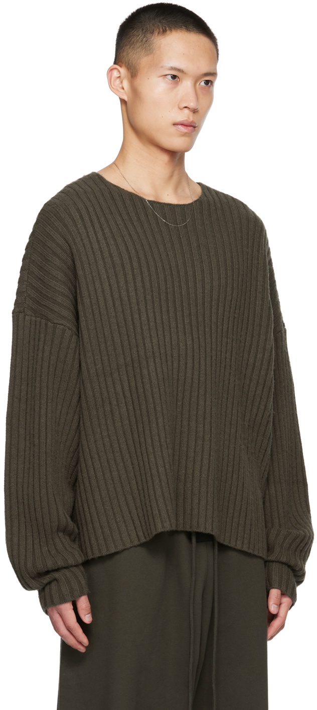Fear of God ESSENTIALS Gray Raw Neck Sweater Fear Of God Essentials