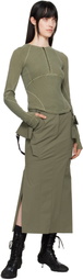 HYEIN SEO Khaki Half-Zip Raglan T-shirt
