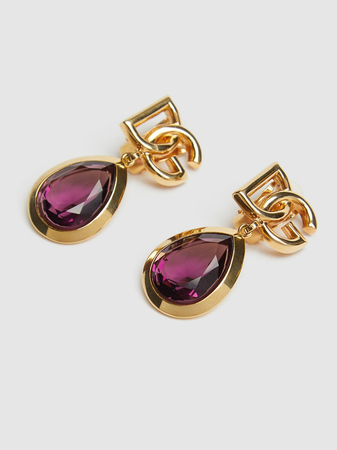 DOLCE & GABBANA Logo Stone Clip-on Earrings