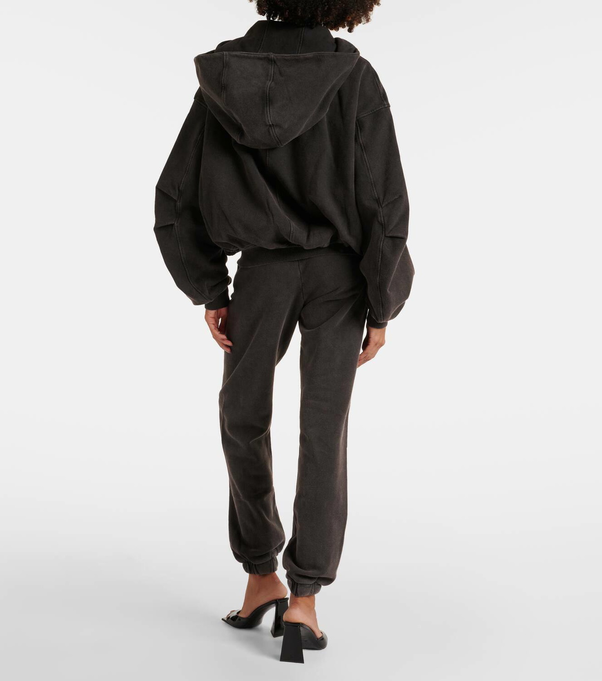 The Attico Logo cotton jersey zip-up hoodie