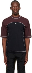 Reebok Classics Burgundy & Black Ribbed Training T-Shirt