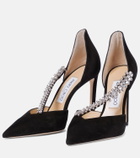 Jimmy Choo Bee 100 embellished suede pumps