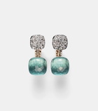 Pomellato Nudo 18kt rose and white gold earrings with topaz and diamonds