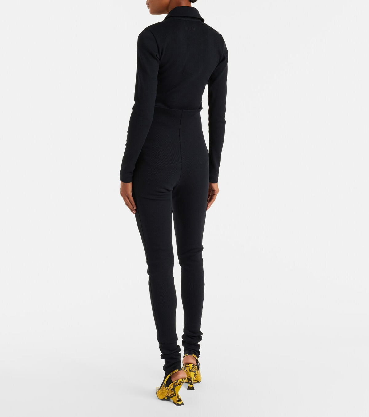 The Attico High-rise cotton jersey stirrup leggings