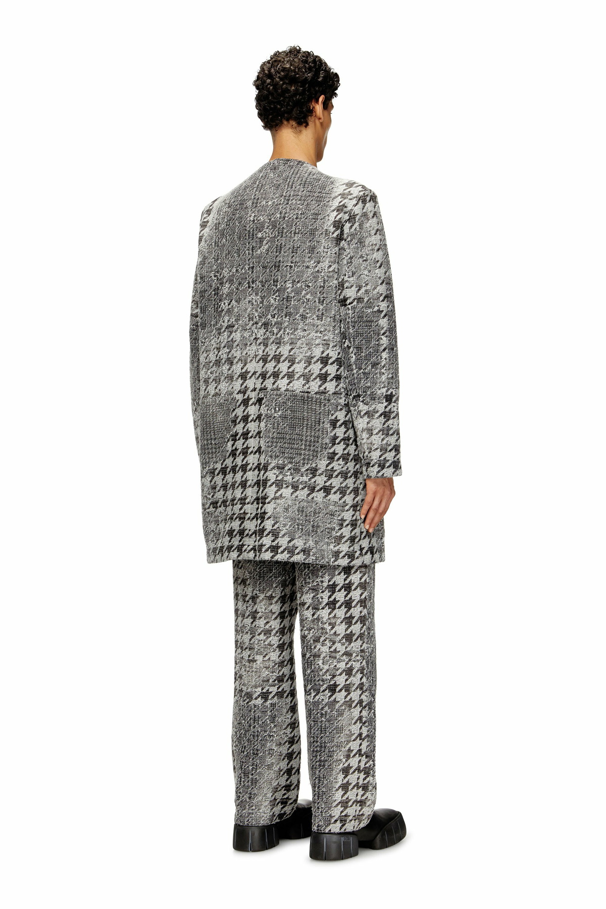 Diesel Coat in Prince of Wales jacquard denim - Denim Jackets - Unisex - Multicolor